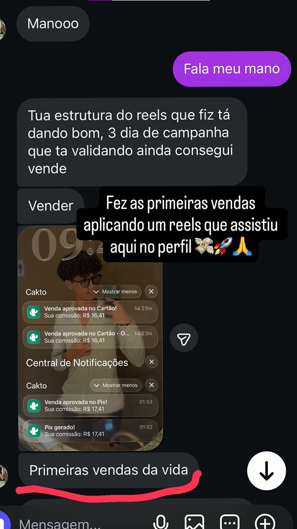 Primeiras vendas da vida