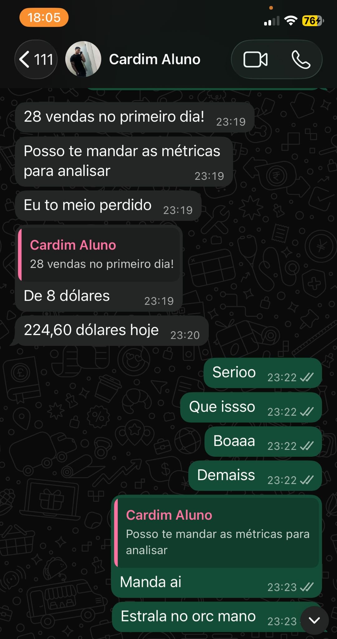 28 vendas no primeiro dia - Cardim Aluno